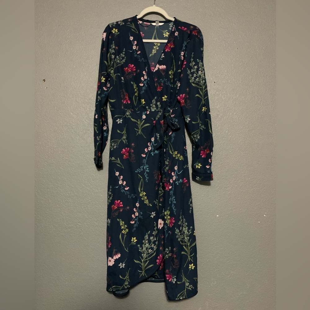 Long sleeve wrap dress